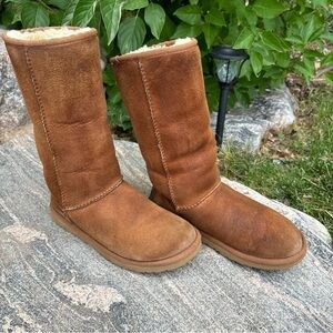 Ugg Australia Original Hickory Brown Boots Suede Shearling Winter Y2K Womens 6
